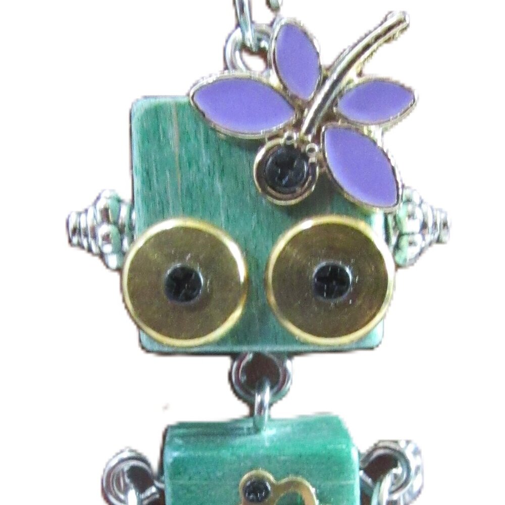 ROBOT GIRL PURSE CHARM KEYCHAIN NEW REMINISCENT OF DESIGNER - Picture 3 of 7